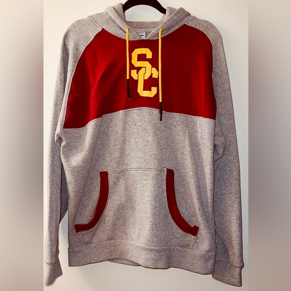 ✌️USC Trojans✌️ Men’s CHAMPION SC Interlock Pullover Hoodie Fleece - Sz M - Picture 1 of 4